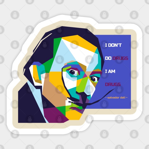 Salvador Dali and best quotes in WPAP Sticker by smd90